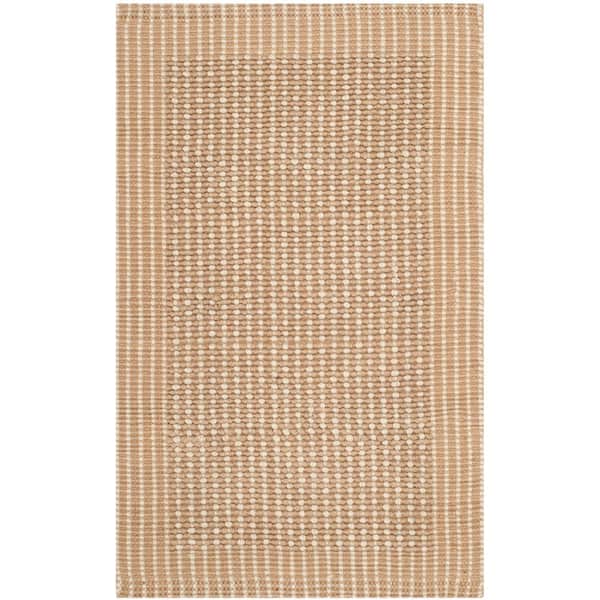 SAFAVIEH Natural Fiber Ivory/Beige Doormat 3 ft. x 4 ft. Border Area Rug