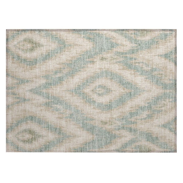 Chantille Machine Washable Indoor/Outdoor Abstract ACN3071 Seafoam 3 ft. x 4 ft. Area Rug