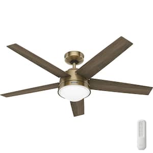 Lykke 52 in. Indoor Burnished Brass Ceiling Fan with Light Kit and Remote