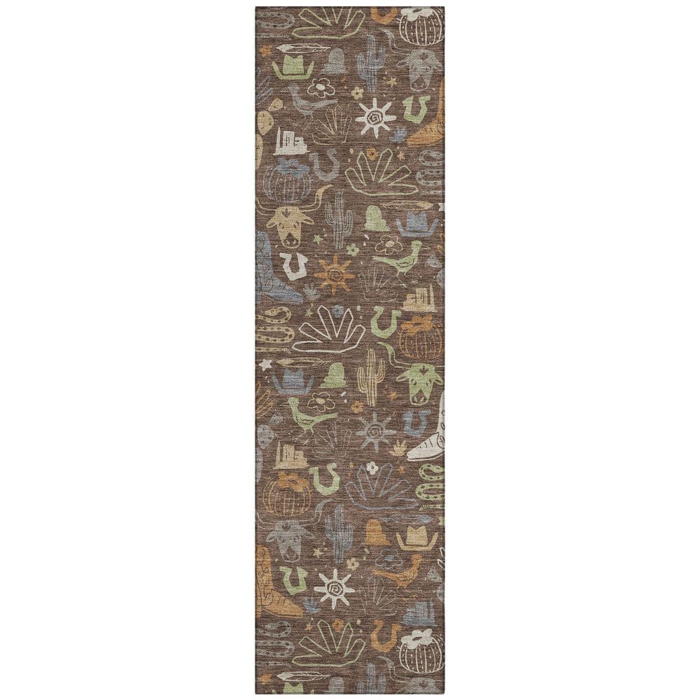 Chantille Machine Washable Indoor/Outdoor Abstract ACN2512 Chocolate 2 ft. x 7 ft. Runner Rug price history on PriceWatchPro