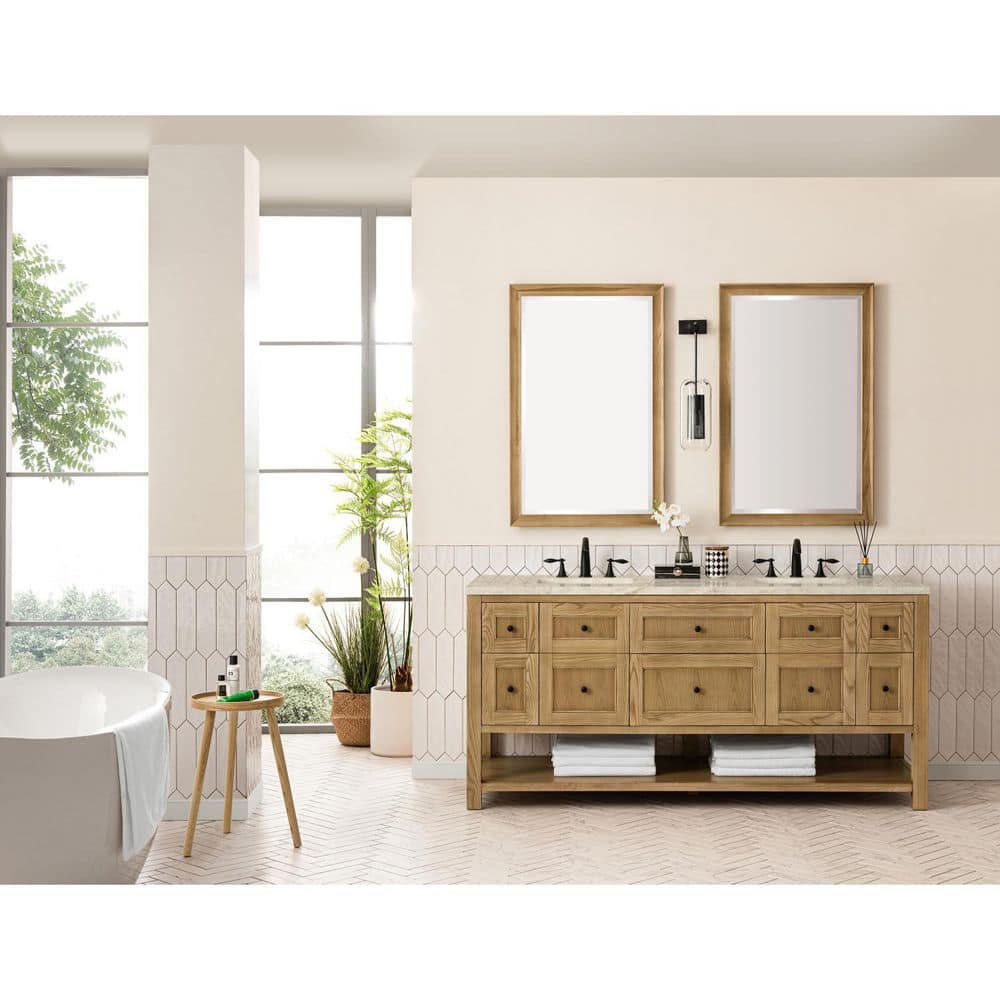 Breckenridge 72.0 in. Double Bath Vanity in Light Natural Oak with Tajnar Engineered Composite Top price history on PriceWatchPro