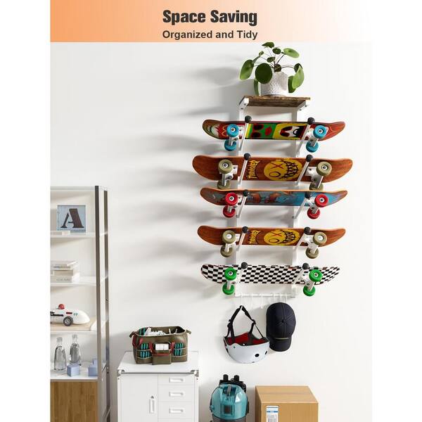 3Pairs Skateboard Wall Rack Hanger Skateboard Organisation Rack Holder Longboard