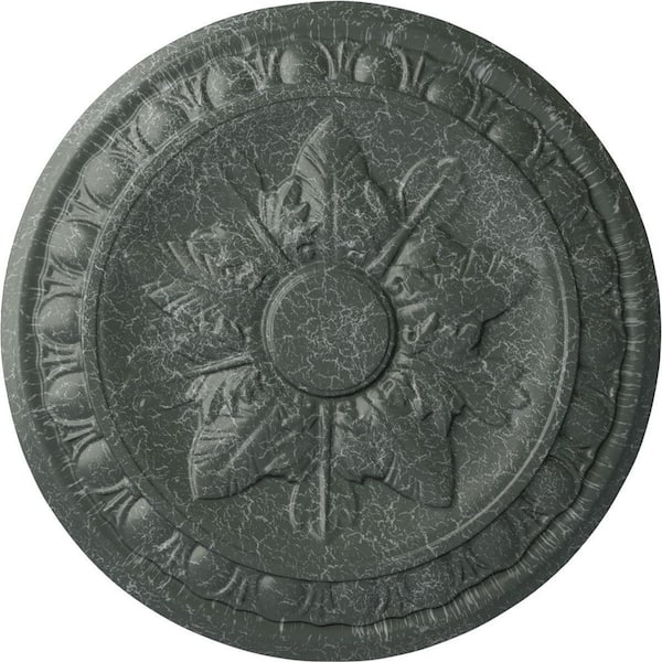 Ekena Millwork 1-1/8" x 17-3/4" x 17-3/4" Polyurethane Exeter Ceiling Medallion, Athenian Green Crackle