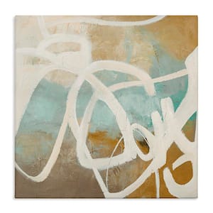 Neutral Design With Squiggle by Design Fabrikken Unframed Abstract Graphic Art Print 36 in. x 36 in.