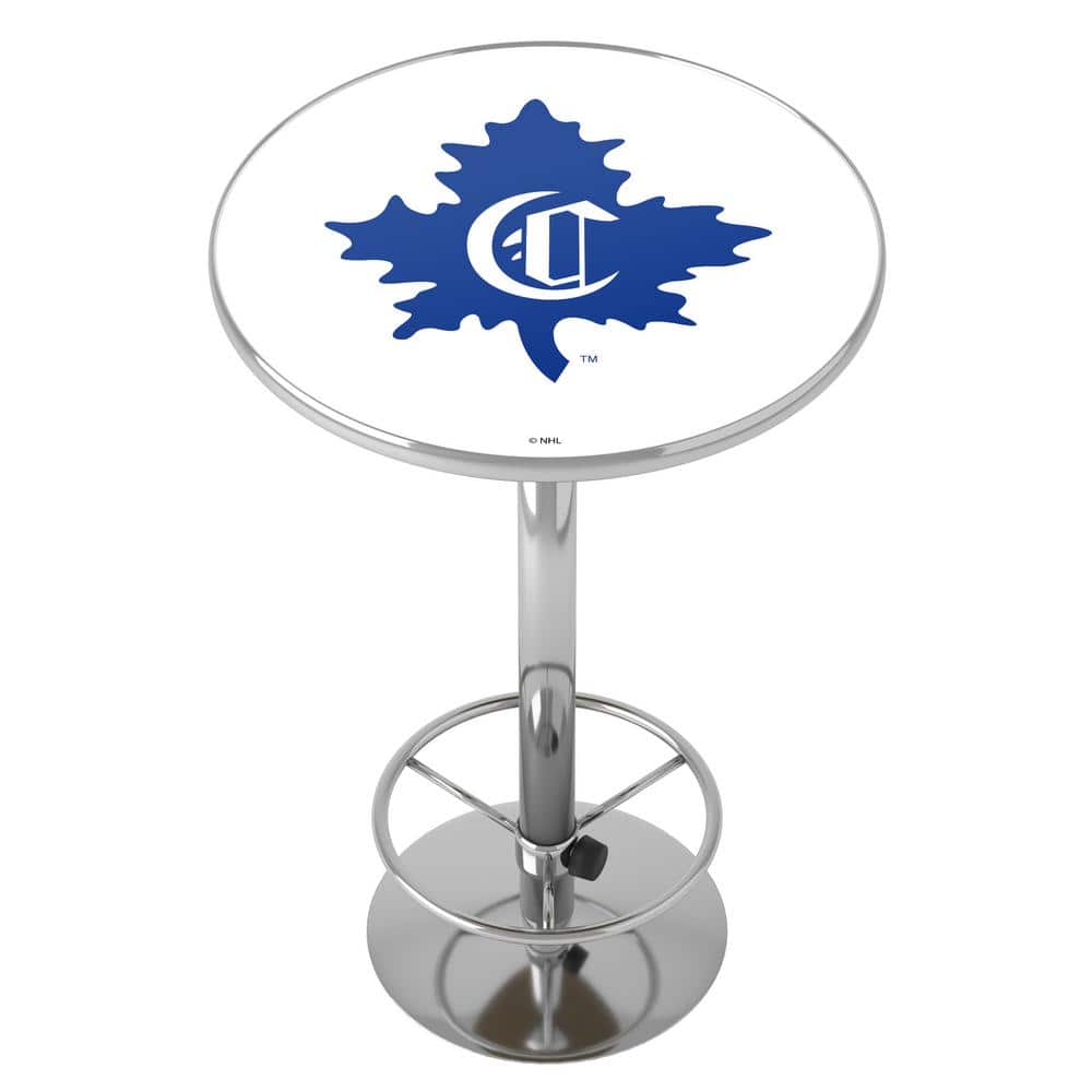 Montreal Canadiens Vintage 27 in. Chrome Round Table Top with Adjustable Fo