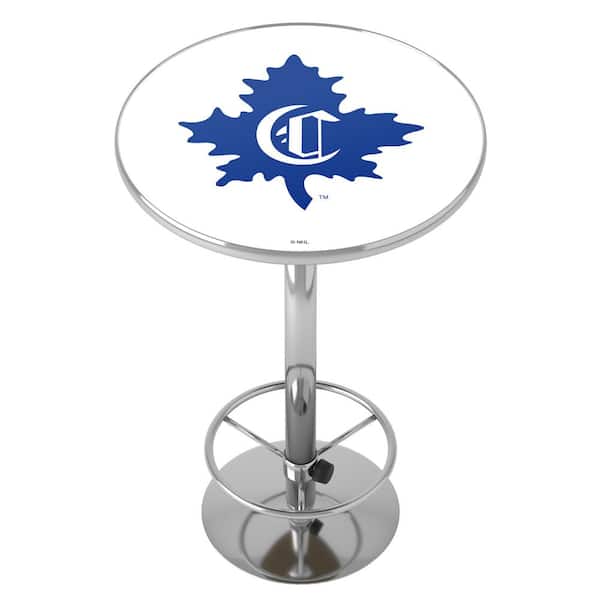 Unbranded Montreal Canadiens Vintage 27 in. Chrome Round Table Top with Adjustable Foot Rest