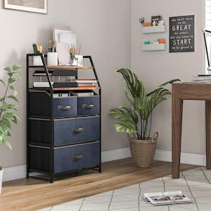 4-Drawer Dresser Organizer Closet Storage Cabinet with Shelves and Foldable Drawers