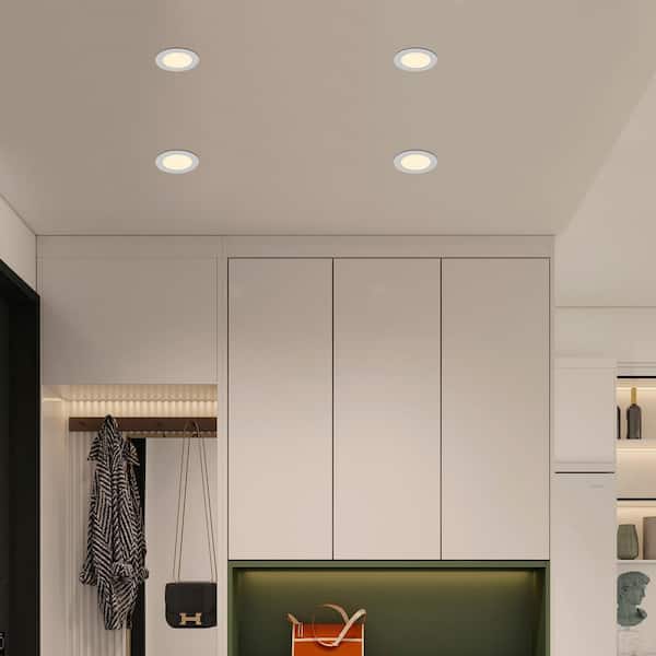 4 in. Canless Recessed Lighting LED Wafer Light for Ceiling and Shower, 5 Selectable Color Temperatures ETL Certified