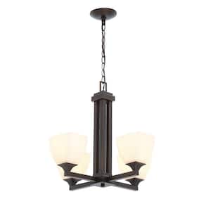 Mattock 4-Light Oil Rubbed Bronze Chandelier with Glass Shades