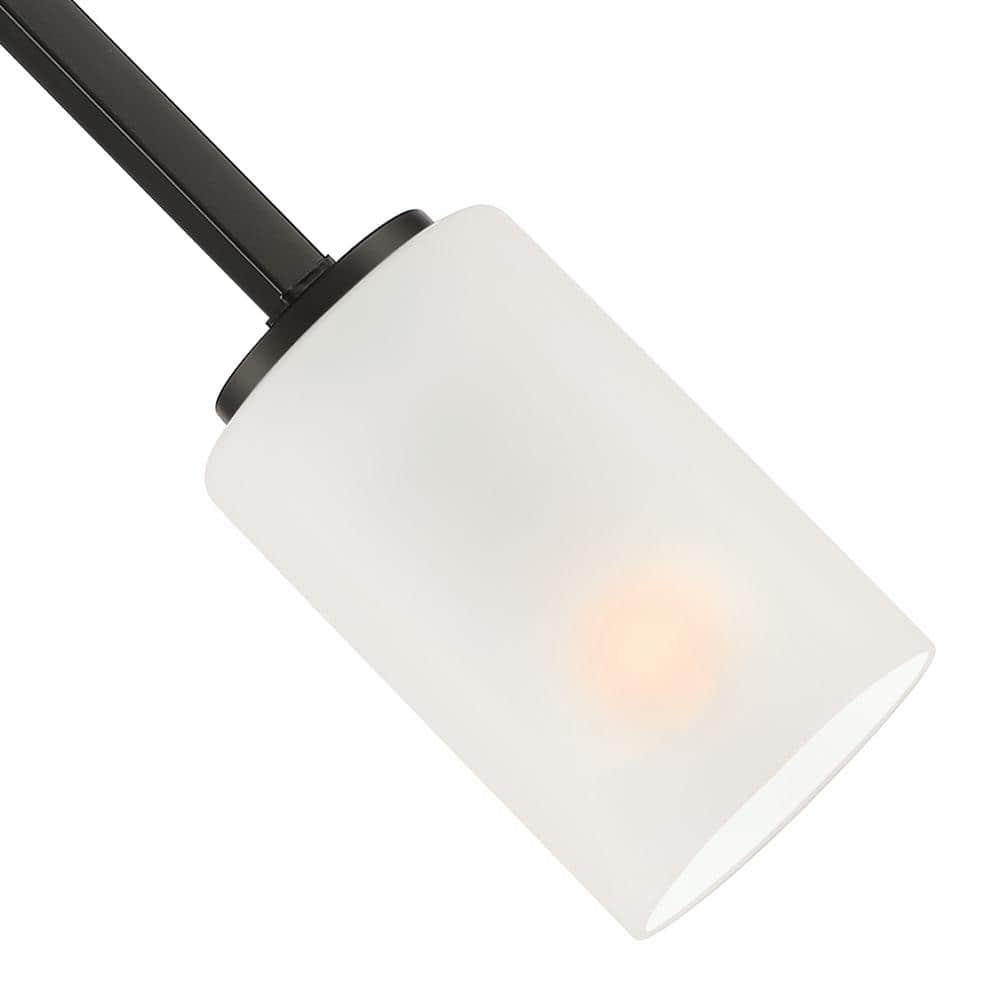 Carmine Minimalistic Matte Black Pendant with Etched Glass