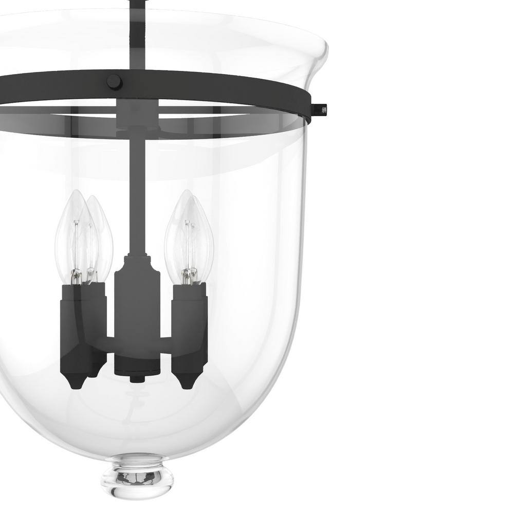 Belltown 4-Light Natural Iron and Glass Pendant