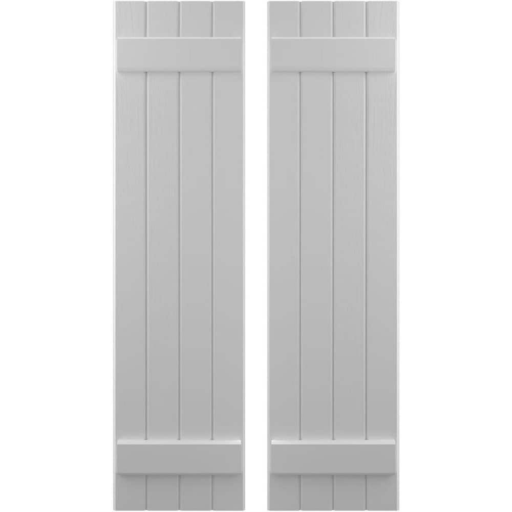 14 in. W x 61 in. H Americraft 4 Board Exterior Real Wood Joined Board and Batten Shutters Primed price history on PriceWatchPro