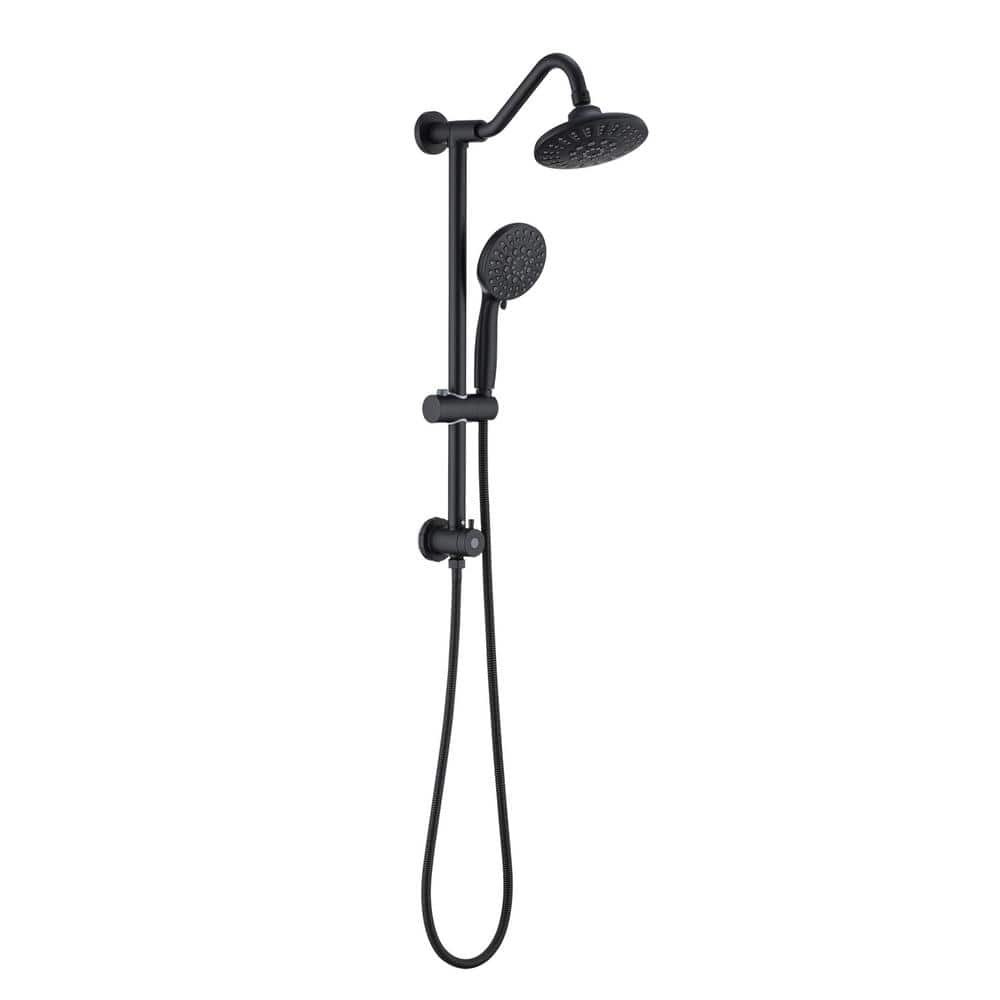 6-Spray 6 in. Dual Shower Head and Handheld Shower Head, Wall Mount 2.5 ...