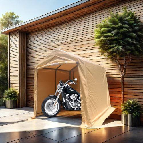 ITOPFOX 7 ft. x 8 ft. Outdoor Portable Steel Carport Storage