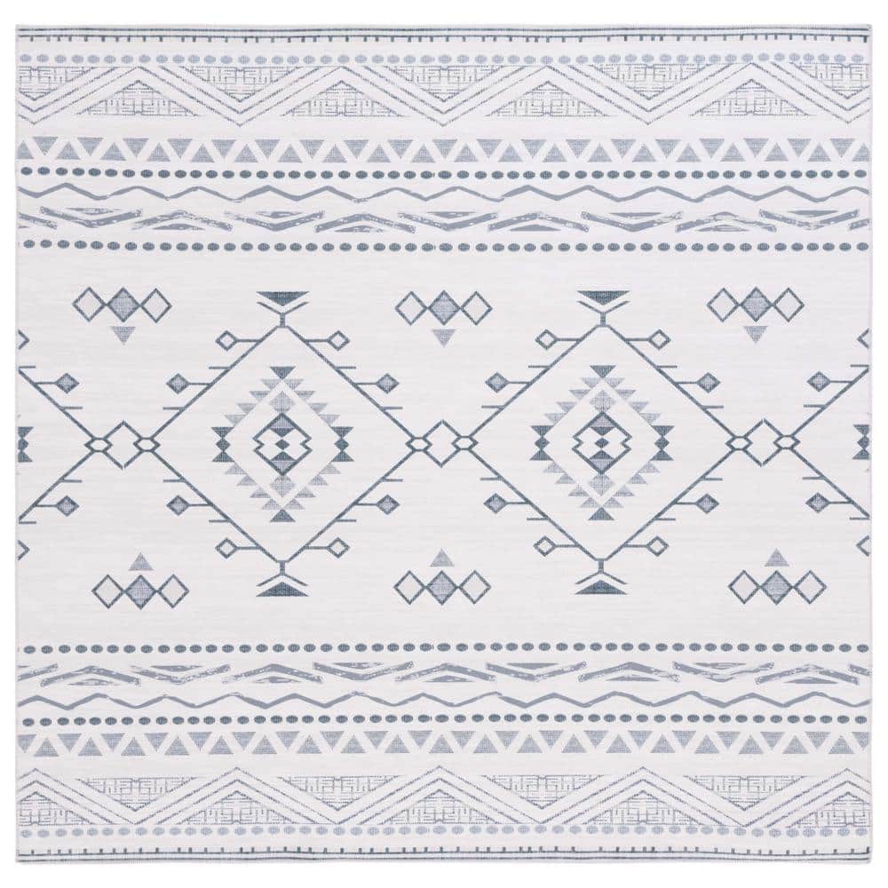 Arizona 6 ft. x 6 ft. Beige/Charcoal Parallel Western Machine Washable Square Area Rug price history on PriceWatchPro