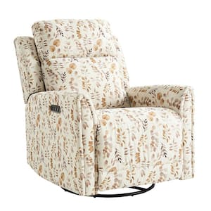 Arnold Yellow Transitional Swivel and Rocker Power Recliner with Adjustable Headrest and Built-in USB Port
