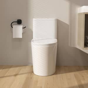 1-piece 1.1 GPF/1.6 GPF Dual Flush Elongated Toilet in White Slow-Close, Seat Included