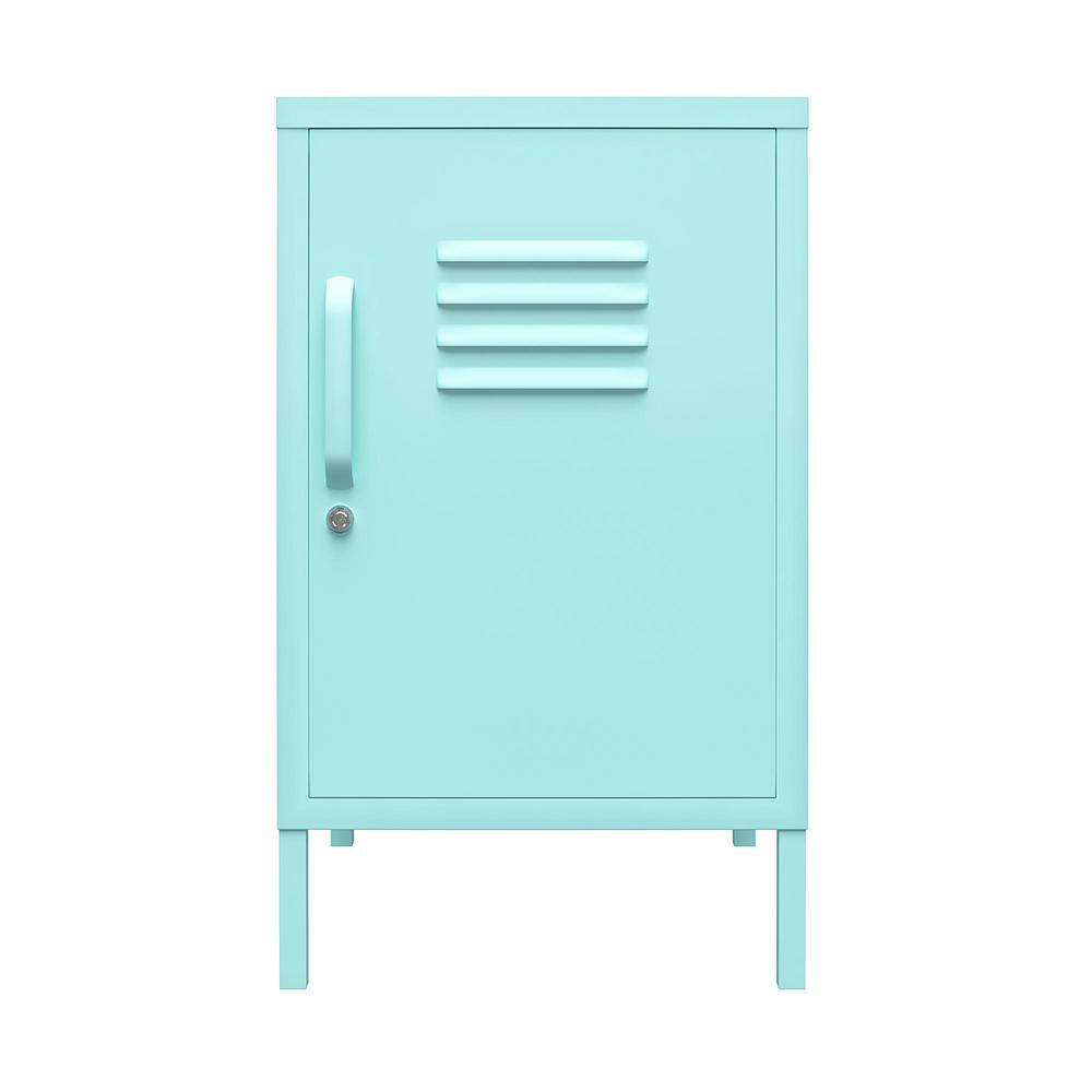 Mint Metal Locker End Table with Storage