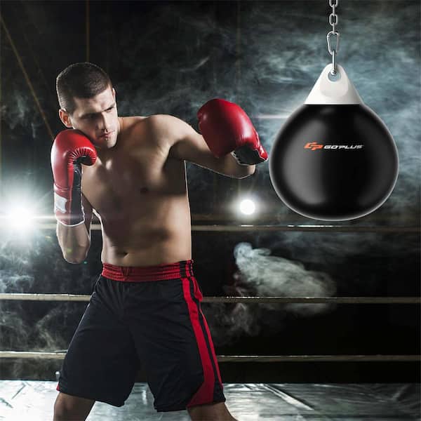 Water Punching Bag 21 in. 180 lbs. Heavy Punching Bag with Adjustable Metal Chain Black