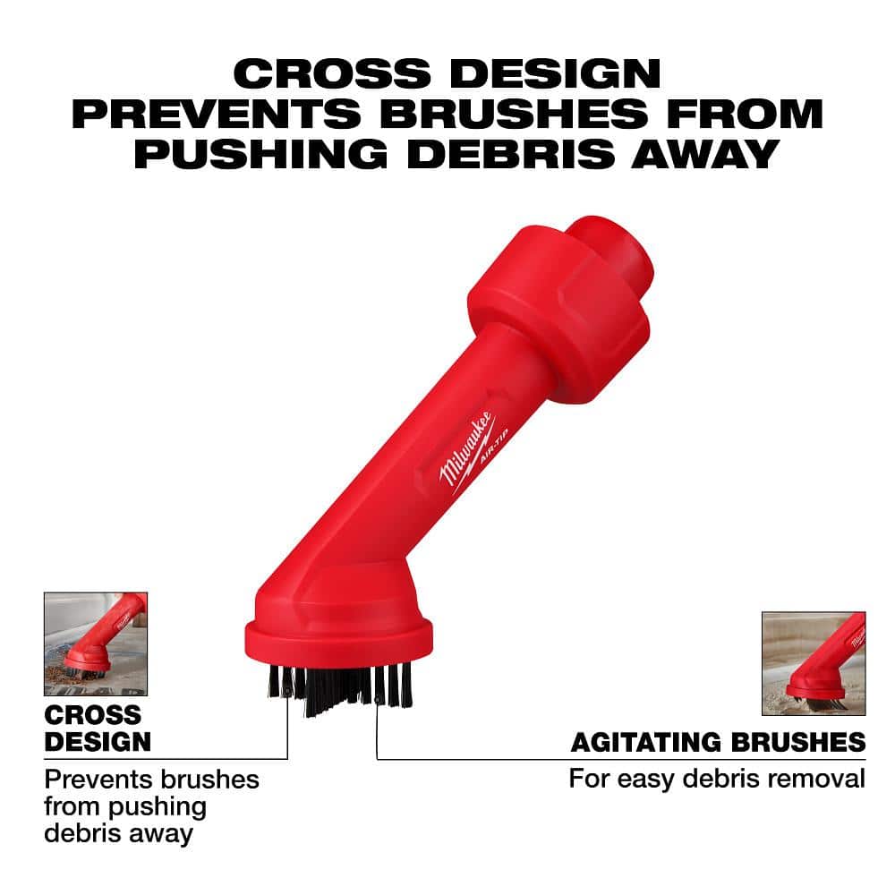 Milwaukee AIR-TIP Red Plastic Cross Brush Tool
