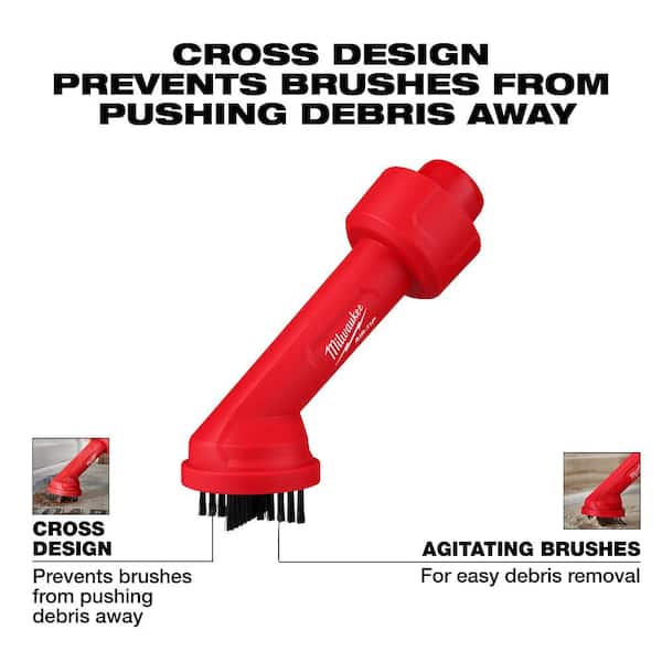 Milwaukee AIR-TIP 1-1/4 in. - 2-1/2 in. Cross Brush Tool Wet/Dry Shop Vacuum Attachment (1-Piece)