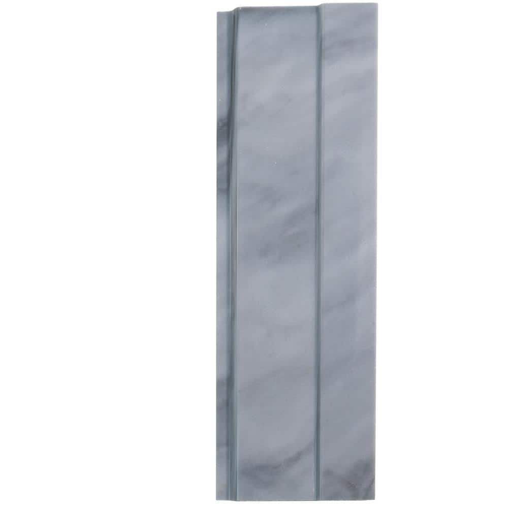 Apollo Tile Gray Grandis 4 in. x 12 in. Marble Polished Baseboard Tile