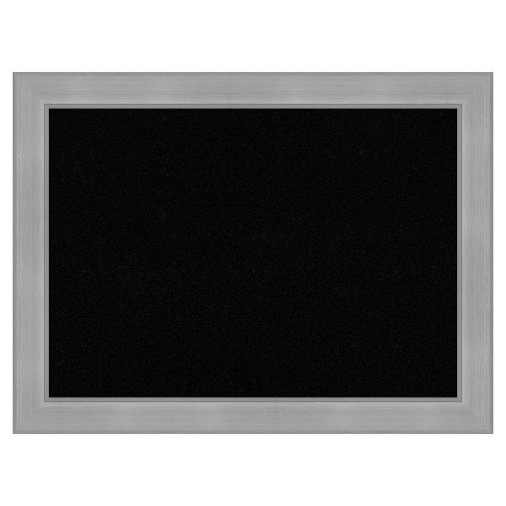 Amanti Art Vista Brushed Nickel Framed Black Corkboard 32 in. x 24 in ...