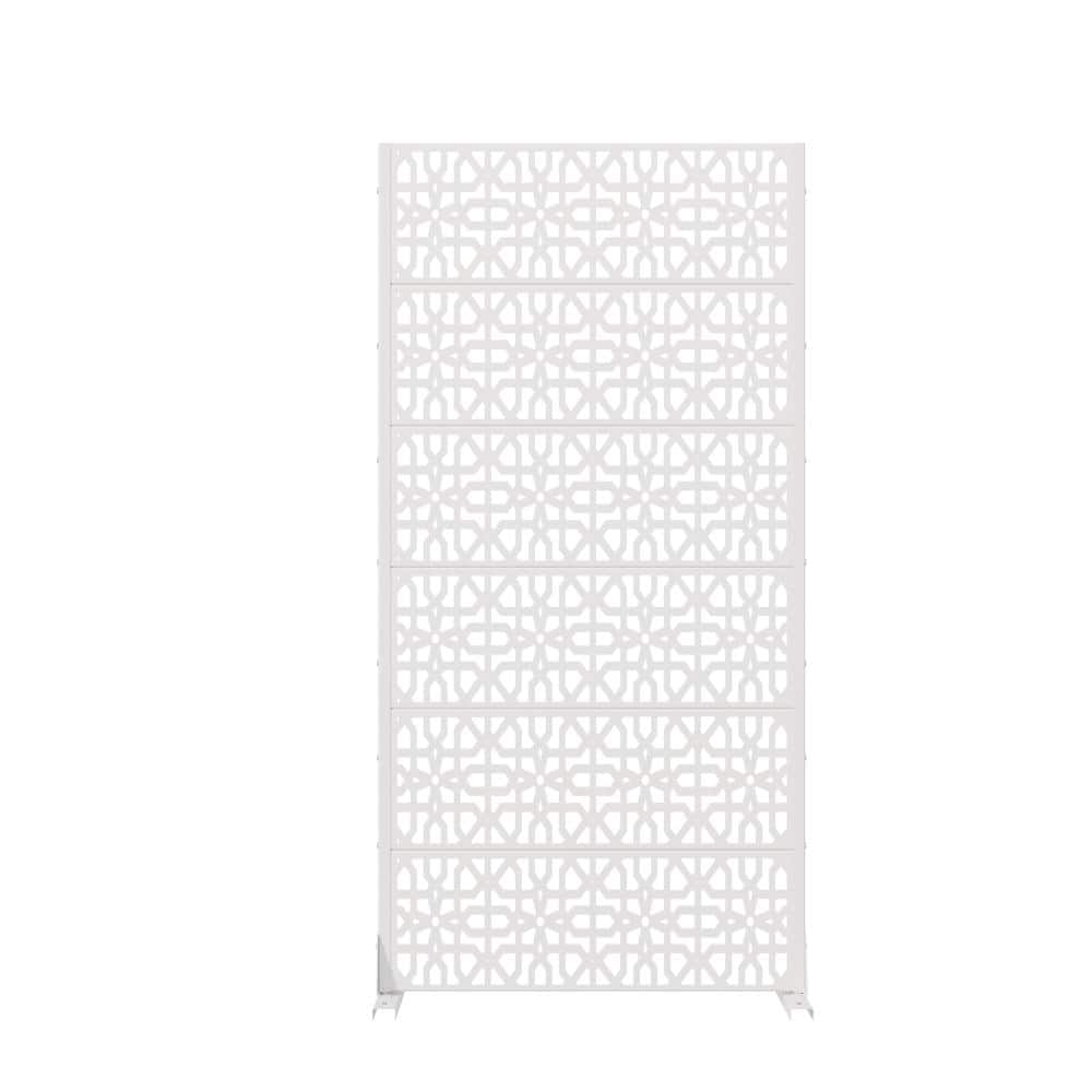 72 in. H x 35.5 in. W Outdoor White Galvanized Steel Decorative Garden Fence Privacy Screen price history on PriceWatchPro