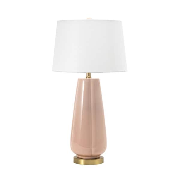 nuLOOM Alcona 28 in. Pink Ceramic Contemporary Table Lamp with Shade