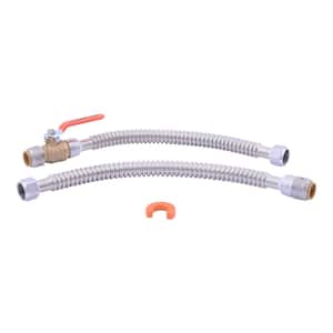 Max 3/4 in. Push-to-Connect x 3/4 in. FIP Corrugated Stainless Steel Water Heater Connection Kit