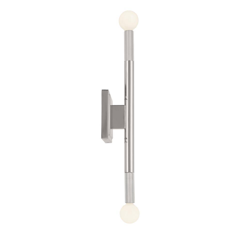 Odensa 17 Inch Polished Nickel 2-Light Wall Sconce