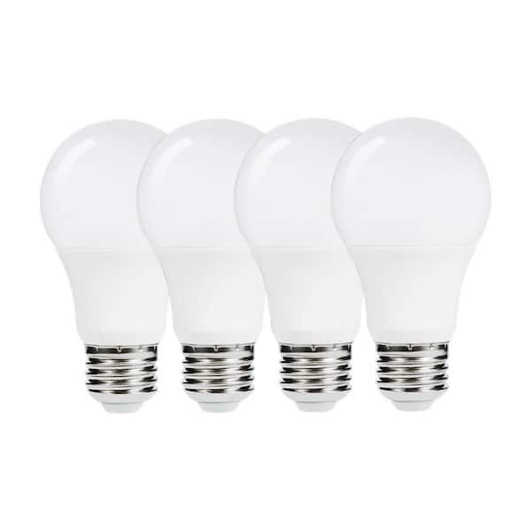 Emeritpro 40-Watt Equivalent A19 LED Light Bulb Non-Dimmable Dusk to Dawn in Warm White 2700K (4-Pack)