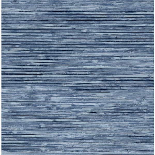 A-Street Prints Bellport Denim Wooden Slat Wallpaper Sample