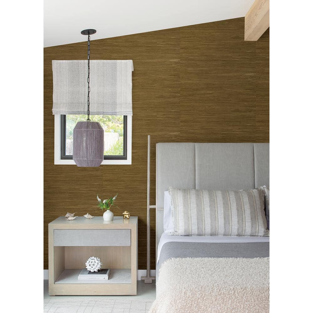 Zhilan Brown 3D Grasscloth Non-Pasted Wallpaper Roll
