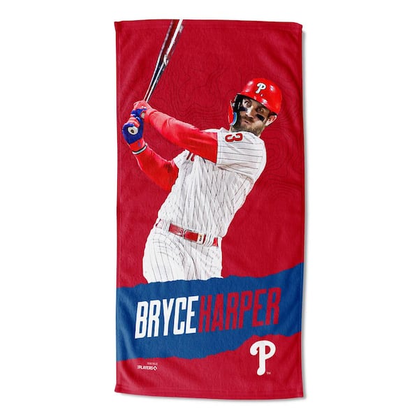 THE NORTHWEST GROUP MLB Multi-Color Phillies 23 Bryce Harper Printed Cotton/Polyester Blend Beach Towel