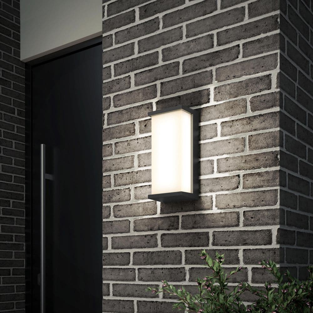 Faro 1-Light Matte Black Dimmable LED Indoor-Outdoor wall Sconce 3 CCT with Frosted Plastic Shade price history on PriceWatchPro