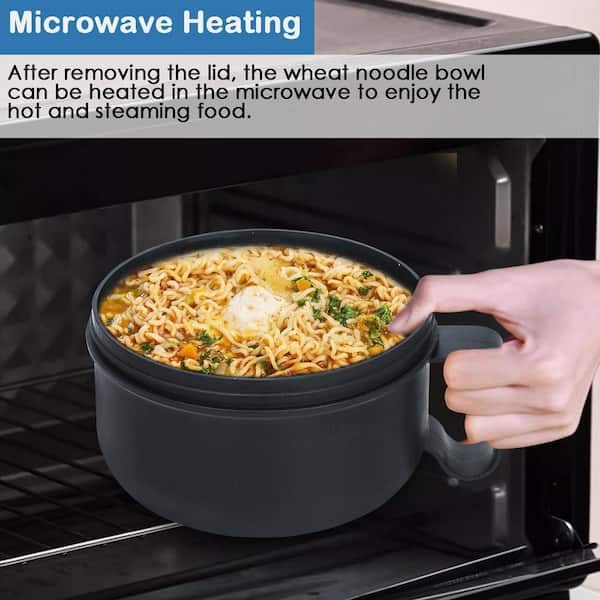 Lynzavix Microwave Safe Ramen Bowl 1-Piece 28.7 oz. Wheat Straw