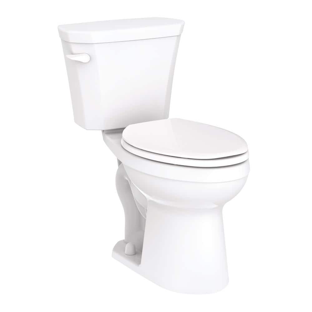 White High Efficiency Two Piece Elongated Toilet