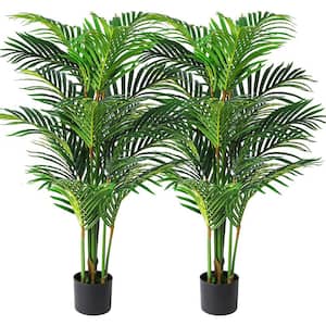 4 ft. Artificial Areca Palm Tree Tall Fake Palm Tree Décor (2-Pack)