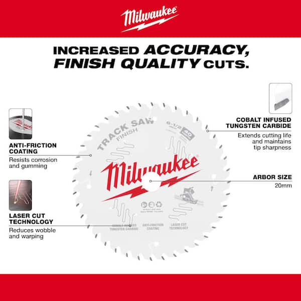 Milwaukee 6-1/2 in. Assorted Carbide Track Saw Blades (3-Piece)