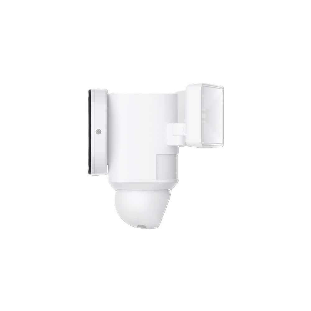 White Outdoor Wi-Fi Floodlight Security Camera with Pan and Tilt
