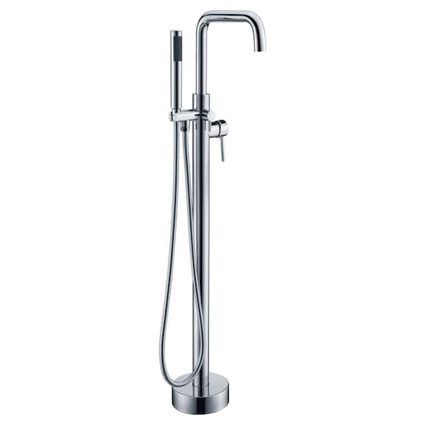 ANZZI Moray Series 2-Handle Freestanding Tub Faucet with Hand Shower in Polished Chrome
