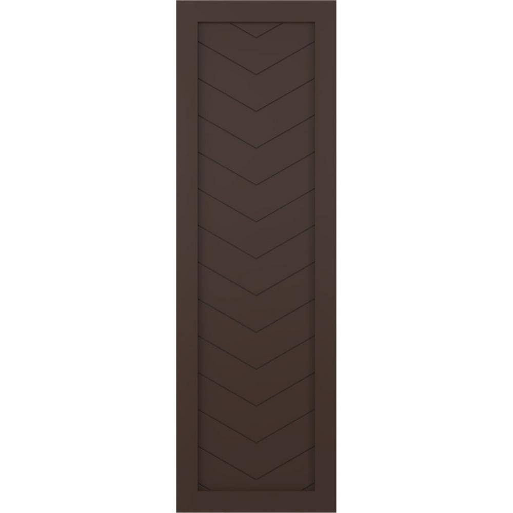 12 in. x 71 in. True Fit PVC Single Panel Chevron Modern Style Fixed Mount Board & Batten Shutters Pair in Raisin Brown price history on PriceWatchPro