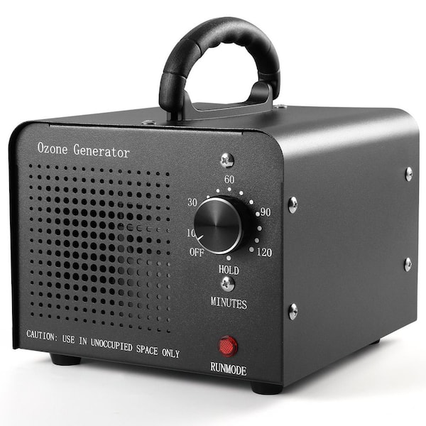 4000 sq. ft. Ion Generator Ozone Generator in Black with Timer for Car, Rooms, Smoke, Pets