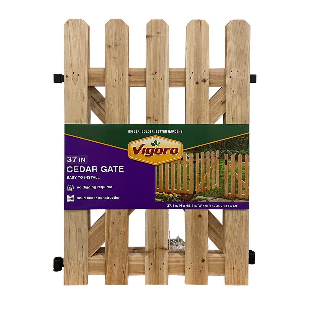 Vigoro 37.1 in. H x 48.3 in. W Cedar Garden Fence Gate 860671 - The Home  Depot