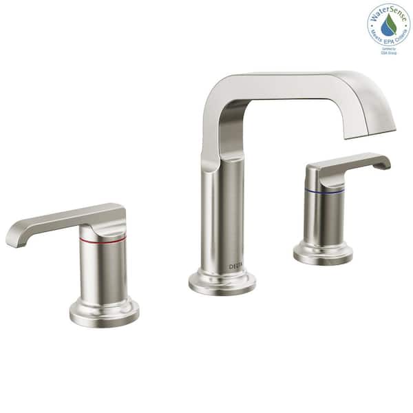 Delta Tetra 8 in. Widespread Double-Handle Bathroom Faucet in