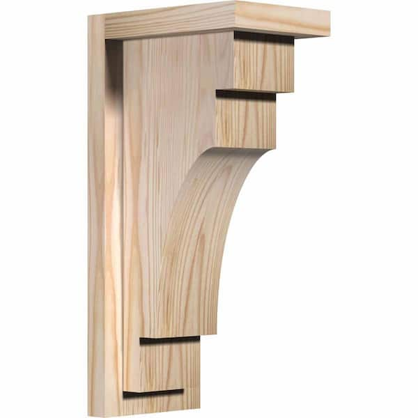 Ekena Millwork 5-1/2 in. x 8 in. x 16 in. Mediterranean Smooth Douglas Fir Corbel with Backplate