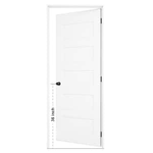 EH PUERTA 30 in. x 80 in. 3-Panel Right-Handed Painted Solid Core