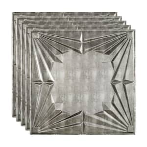 Art Deco 2 ft. x 2 ft. Crosshatch Silver Lay-In Vinyl Ceiling Tile (20 sq. ft.)