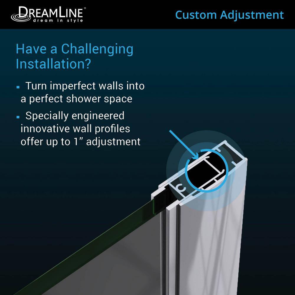 Unidoor 61" Clear Glass Frameless Hinged Shower Door